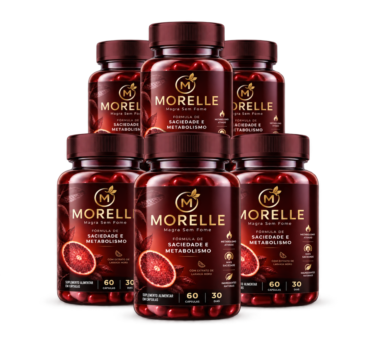 Seis frascos do Kit Morelle